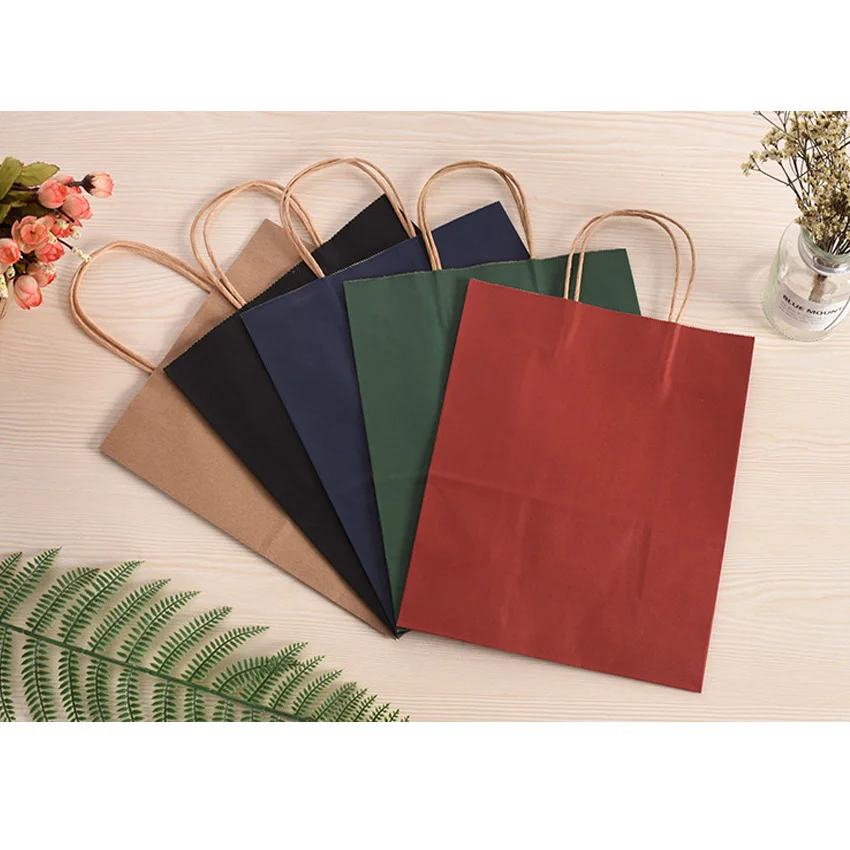 10 шт. высококлассные крафт бумага Подарочный пакет с ручками