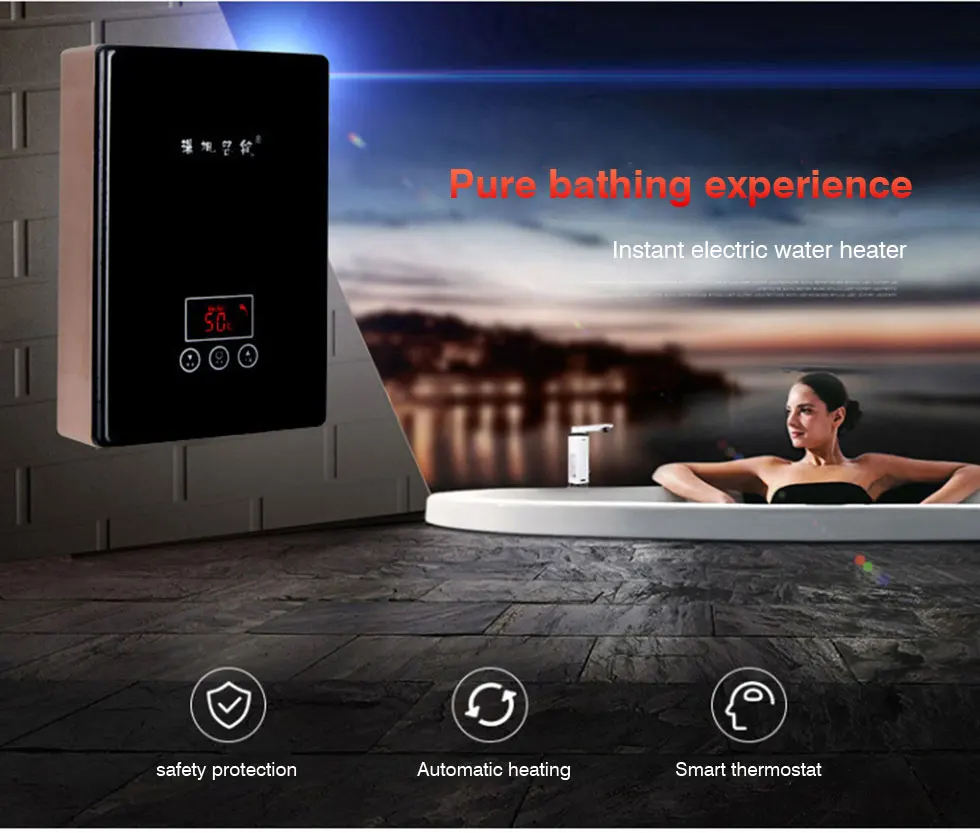 Kbxstart 6500 Вт моментальный электрический водонагреватель Кухня душ интеллигентая(ый) Частота постоянного Температура водонагреватель 220V