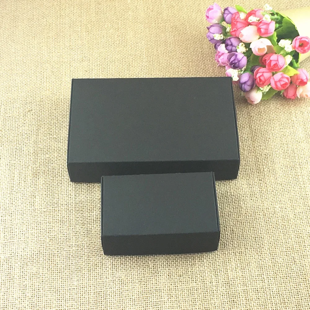 24 шт./лот натуральная коричневая и черная Подарочная коробка для свадьбы дня