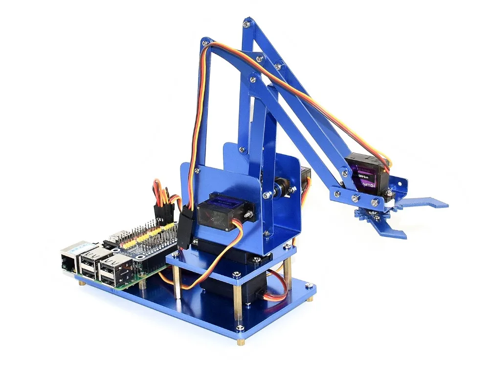 Комплект Waveshare 4 DOF Metal Robot Arm для Raspberry Pi Bluetooth и Wi Fi пульт дистанционного управления