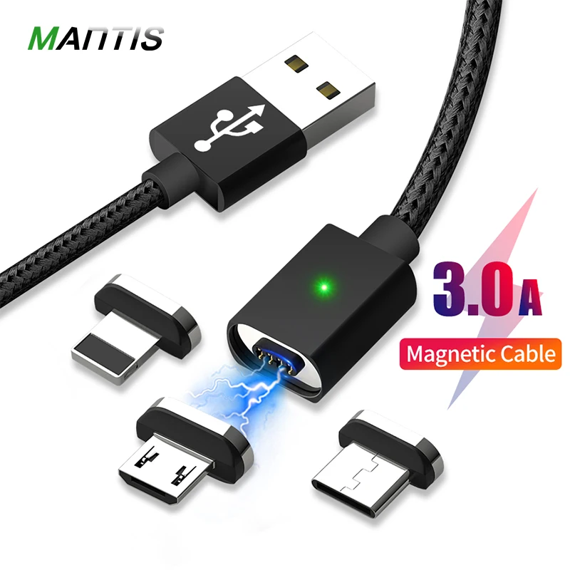 Магнитный кабель Micro USB MANTIS Type C для зарядки мобильный телефон iPhone Huawei Samsung Xiaomi