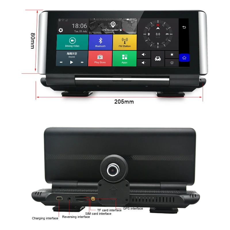 Junsun E29 Pro Автомобильный видеорегистратор с GPS 4G 6.86" Android 5.1 Камера WIFI 1080P Видеозапись Регистратор видеорегистратора Программа мониторинга припарковывания.