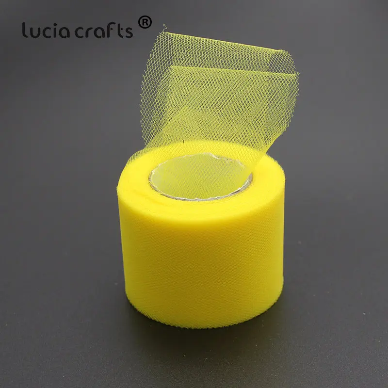 1 рулон/партия, 25 ярдов 5 см разноцветный вариант органза шифон тюль рулон катушки шитье свадебное украшение из ткани материал W0750 - Цвет: C8 Yellow