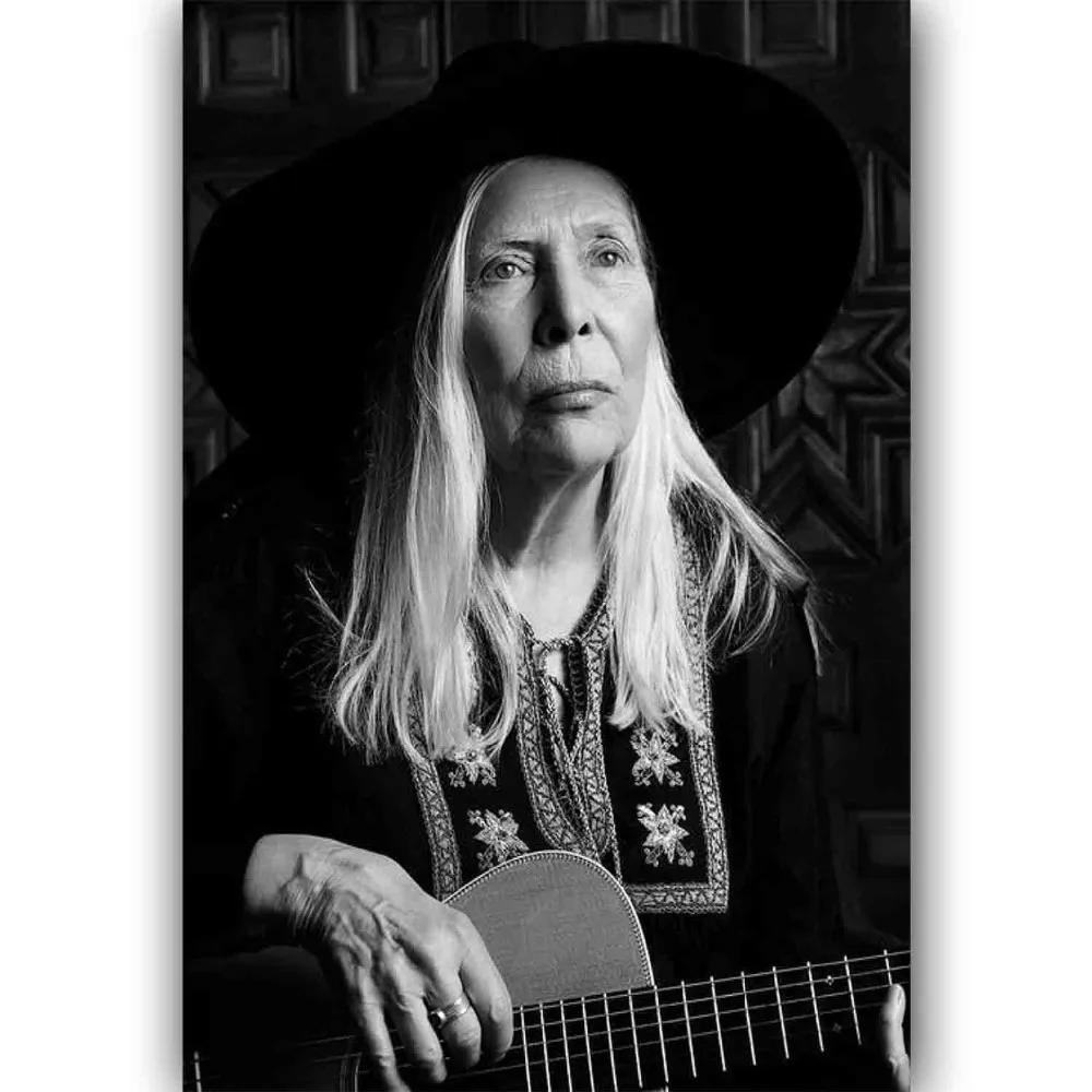 Новый художественный плакат Joni Mitchell с великолепным музыкантом Шелковый