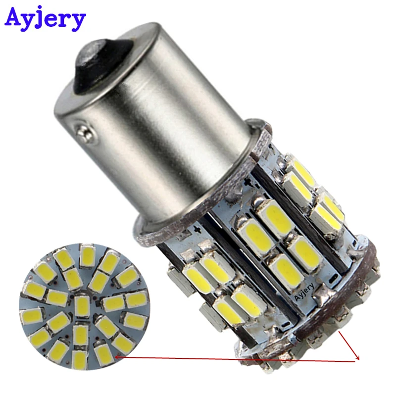 

AYJERY 100Pcs/Lot S25 P21W 1156 BA15S 1157 BAY15D 50 SMD 1206 3020 LED 50SMD 12V Car Parking Brake Turn Signal Light Tail Lamp