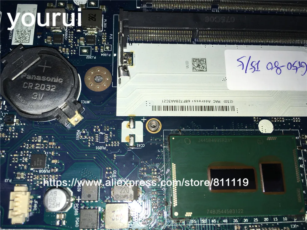 Материнская плата yourui ACLU3 для ноутбука lenovo с диагональю 15 6 дюйма | Компьютеры и