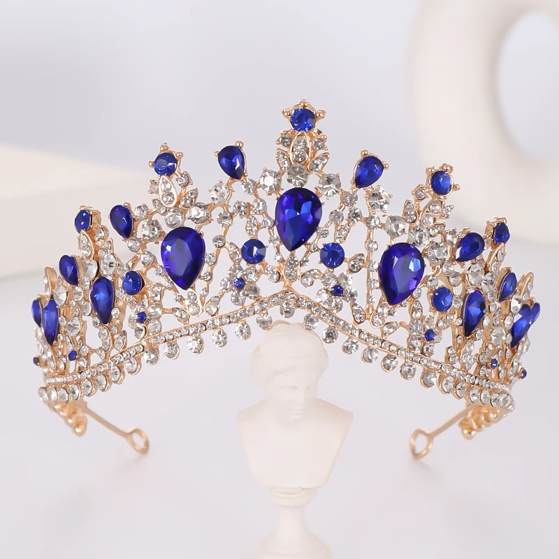 

Baroque Vintage Gold Silver Color Crystal Tiaras Crown Rhinestone Diadems Queen Women Hair Jewelry Wedding Bridal Hair Ornaments