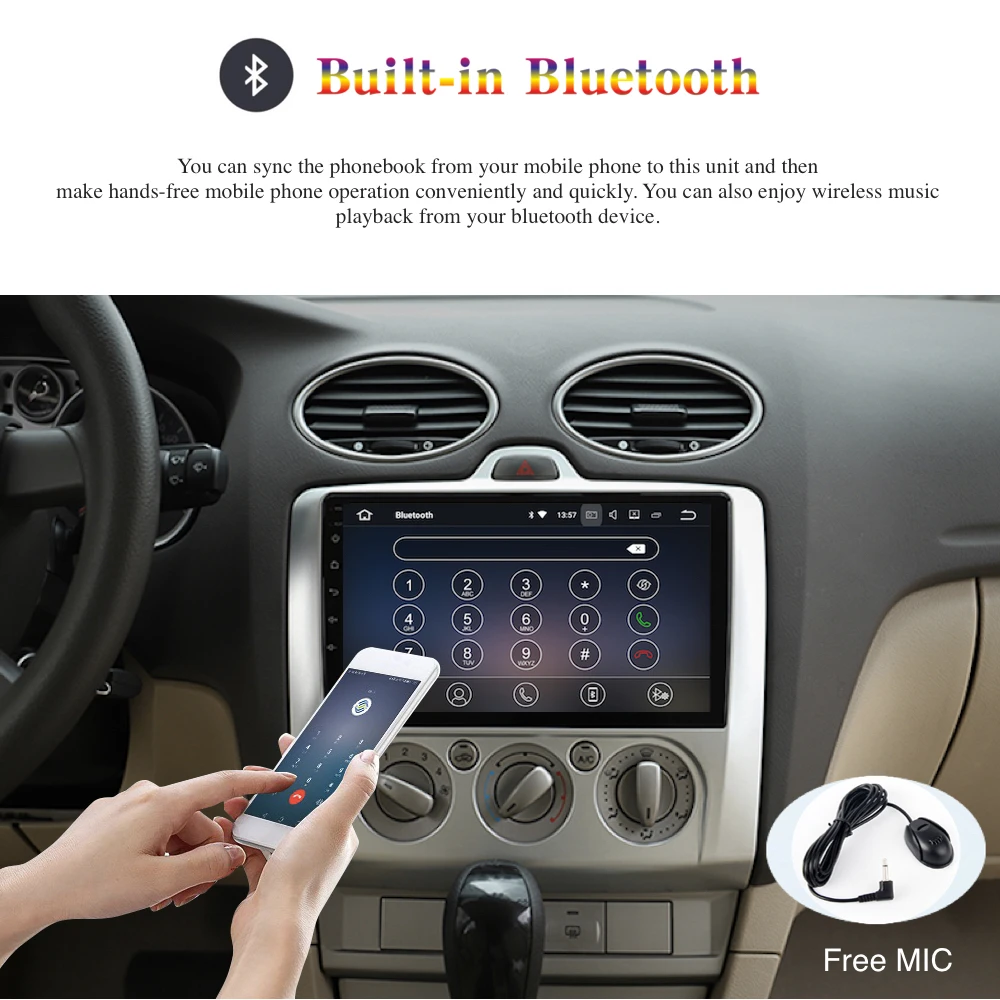 Android 9,0 Автомагнитола 2 Din gps Navi для Ford Focus 2 3 Mk2/Mk3 Авто/ручной AC мультимедиа PX6 DSP ips 4 Гб+ 64 ГБ RDS wifi BT