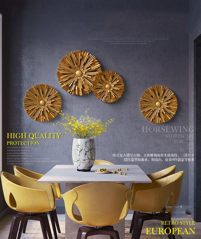 Современная смола круглая форма Настенная роспись ремесла украшение для дома