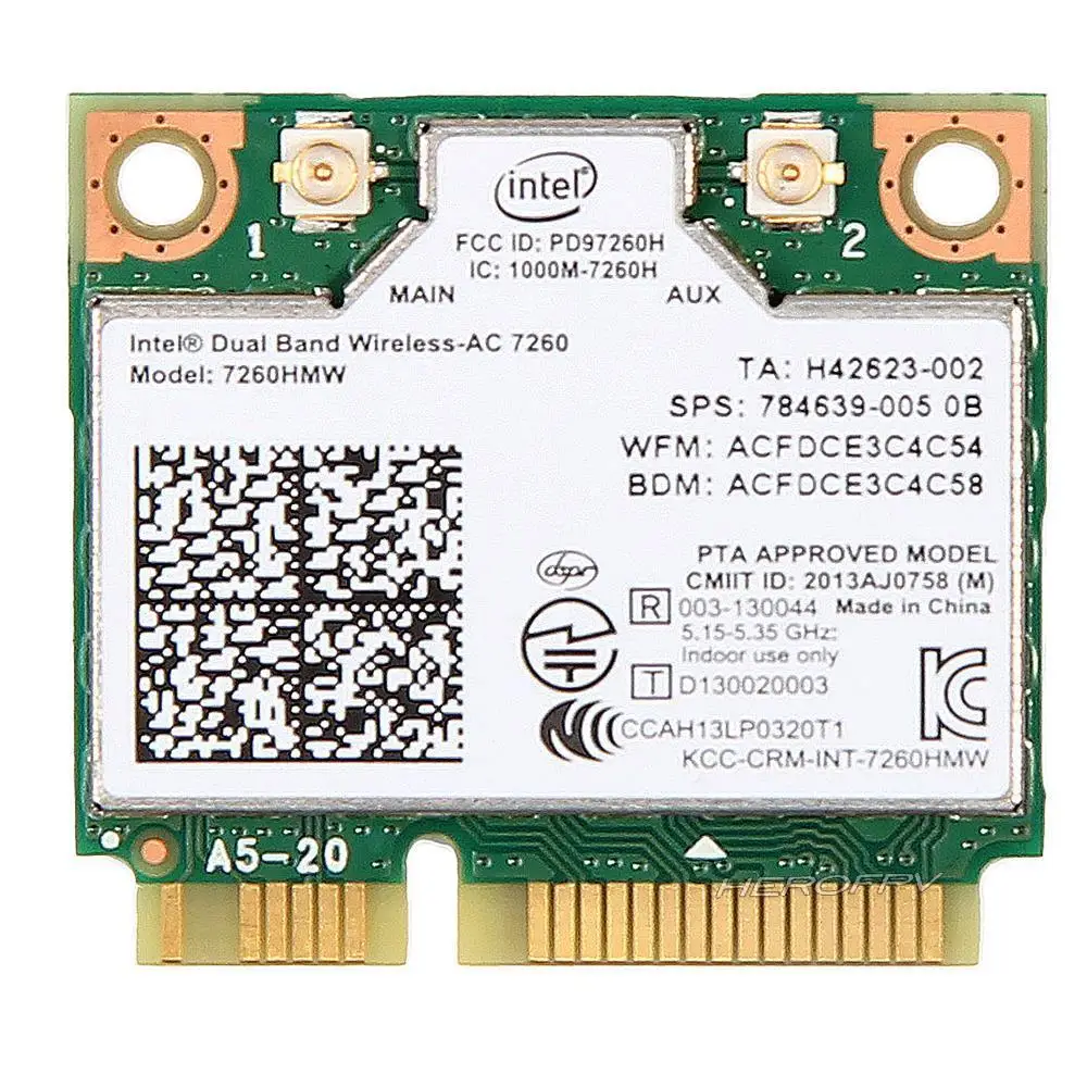 Беспроводной адаптер для Intel Dual Band 7260 7260HMW AC MINI PCI E 2 4G/5G bluetooth 4 0 Samsung/Dell/Sony/ACER/ASUS|wireless