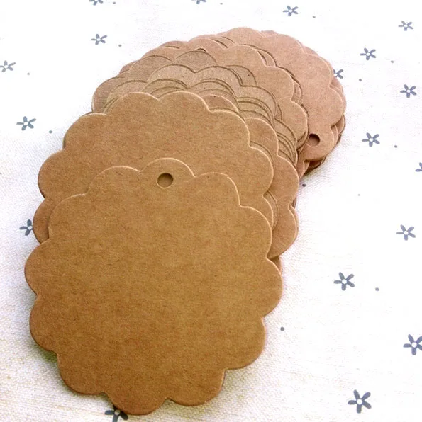 100 шт Чистая коричневая Крафтовая Бумага этикетка неразмеченная карты Свадебные