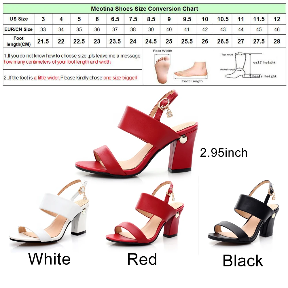 Женские босоножки Meotina летние Красные из натуральной кожи с открытым носком на