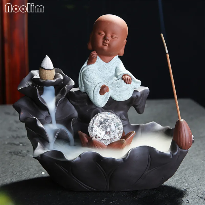 Керамический светодиодный светильник маленький монах горелка для благовоний