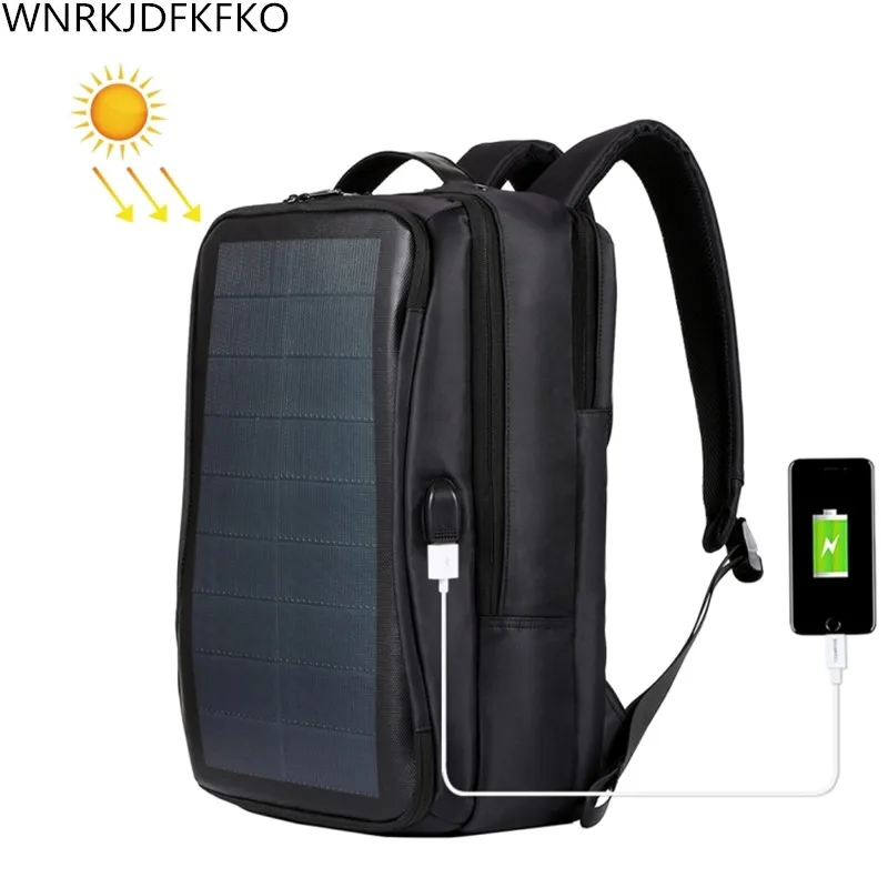 2019 Solar Panel Backpacks Waterproof Large Capacity 15.6 Inch Convenience Charging Laptop Bags For Travel Solar Charger Day