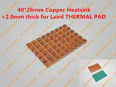 

40*26mm Copper Heatsink+2.0mm thick for Laird THERMAL PAD mSATA NGFF 5030 msata3.0 solid state disk SSD radiator cooling