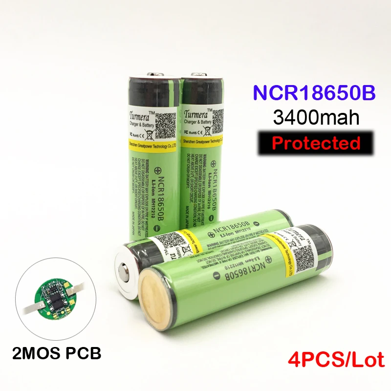 Ncr18650b 3400 мАч 3 7 в литий-ионная перезаряжаемая батарея PCB защитой 6 комплект наличии
