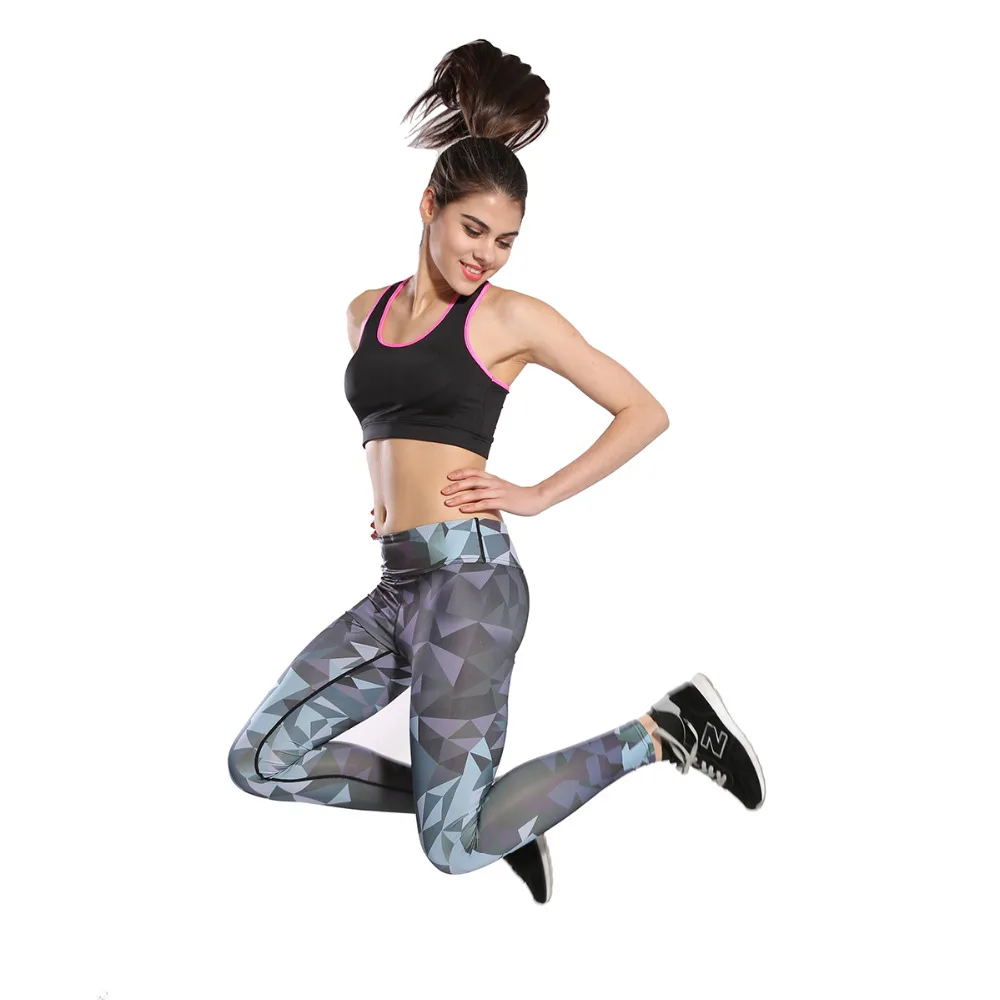 Klorify геометрический треугольник Active Йога Капри Леггинсы Для женщин 3D цифровой
