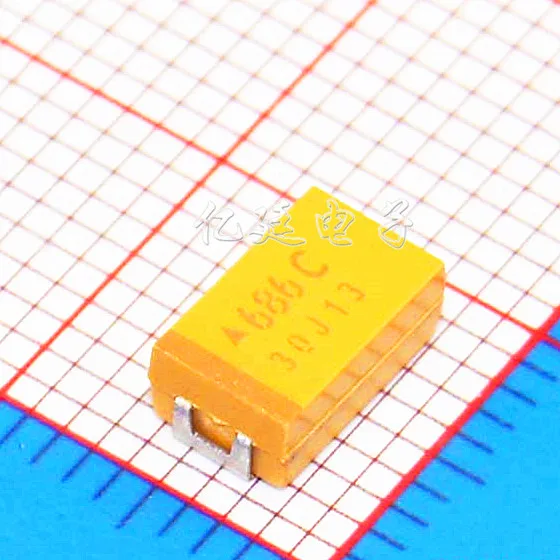 Chip Tantalum Capacitor 686E 68UF 25V D Type 7343/2917 10% Yellow Polarity Choke Capacitance