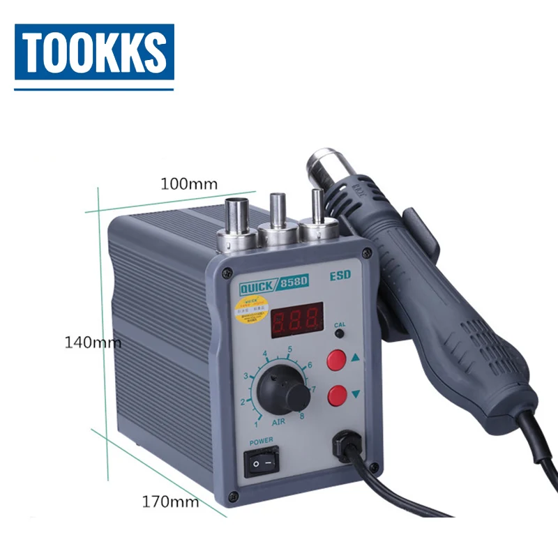 Бессвинцовый тепловой фен QUICK 858D светодиодный цифровой термопистолет с