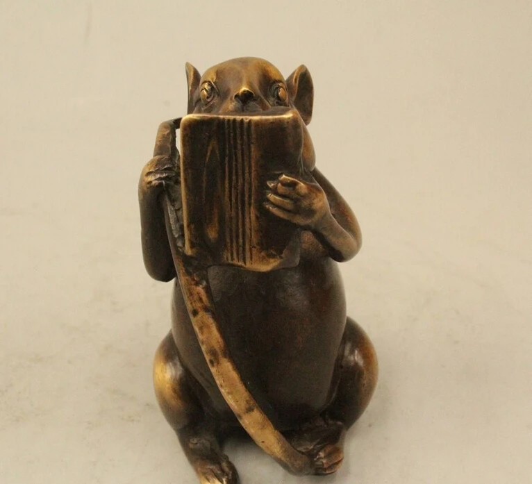 4 &quotКитайский Фэншуй медный Зодиак Год счастливый мышь выглядит Буке богатство