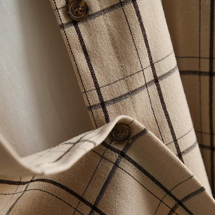 Новое поступление, Женская клетчатая блузка большого размера, рукав летучая мышь, передняя короткая задняя длинная рубашка, отложной воротник, повседневный Топ T96601F