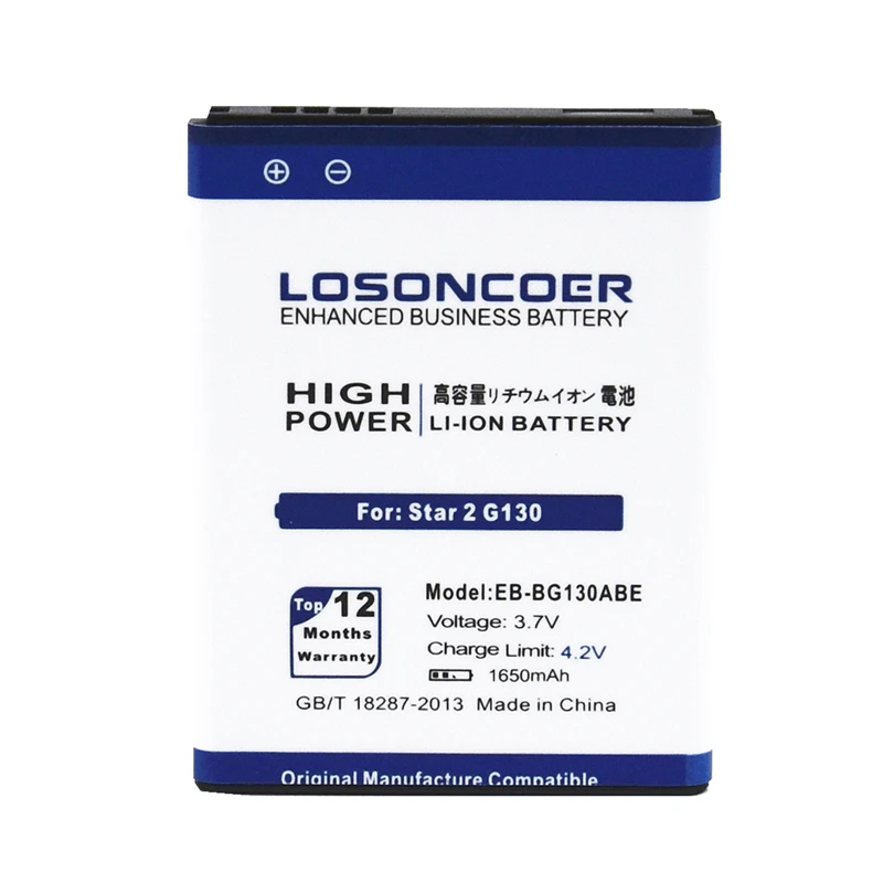 Сменный аккумулятор LOSONCOER 1650 мАч для Samsung Galaxy Star2 G130 Star Pro 2|Аккумуляторы мобильных