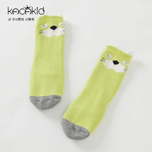 KACAKID/теплые носки унисекс с животными для малышей Нескользящие Детские теплые