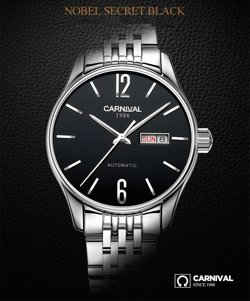Часы CARNIVAL Sapphire crystal Классические Мужские автоматические механические часы с
