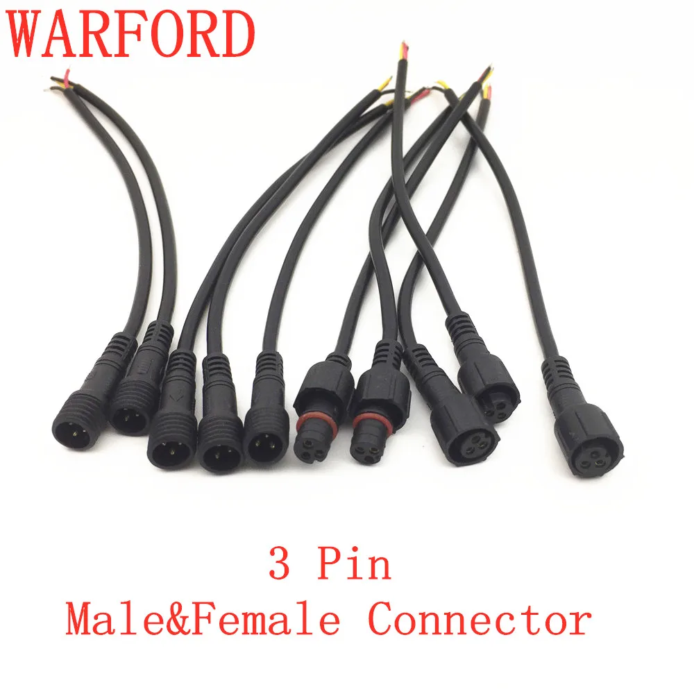 10 пар в комплекте 2pins 3pins 4 контактный Водонепроницаемый IP65 Соединитель с кабелем
