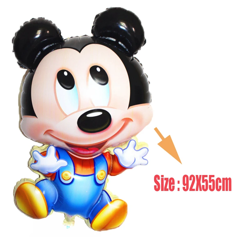 5pcs Cartoon Minnie and Mickey Mouse Balloons 92X55cm Foil Balons Helium Ball for Children Toy Birthday Party Decorations Kids Дом и сад
