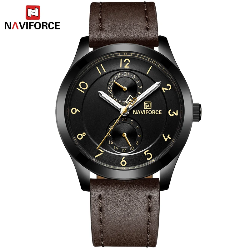 2018 новые мужские наручные часы naviforce Роскошные брендовые деловые из натуральной