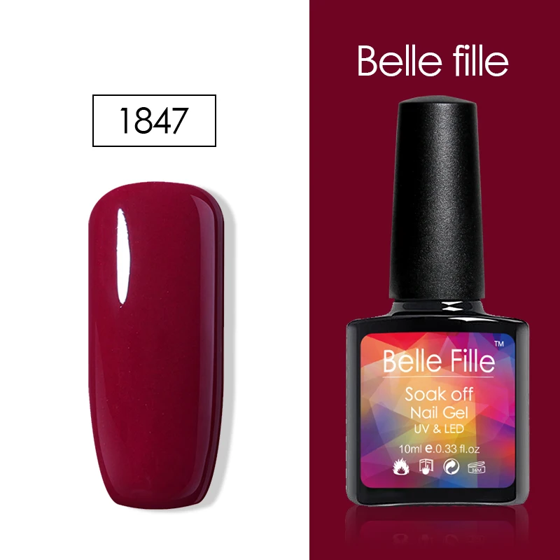 Belle FILLE УФ светодиодный Гель лак для ногтей! полупостоянная ногтей с блестками