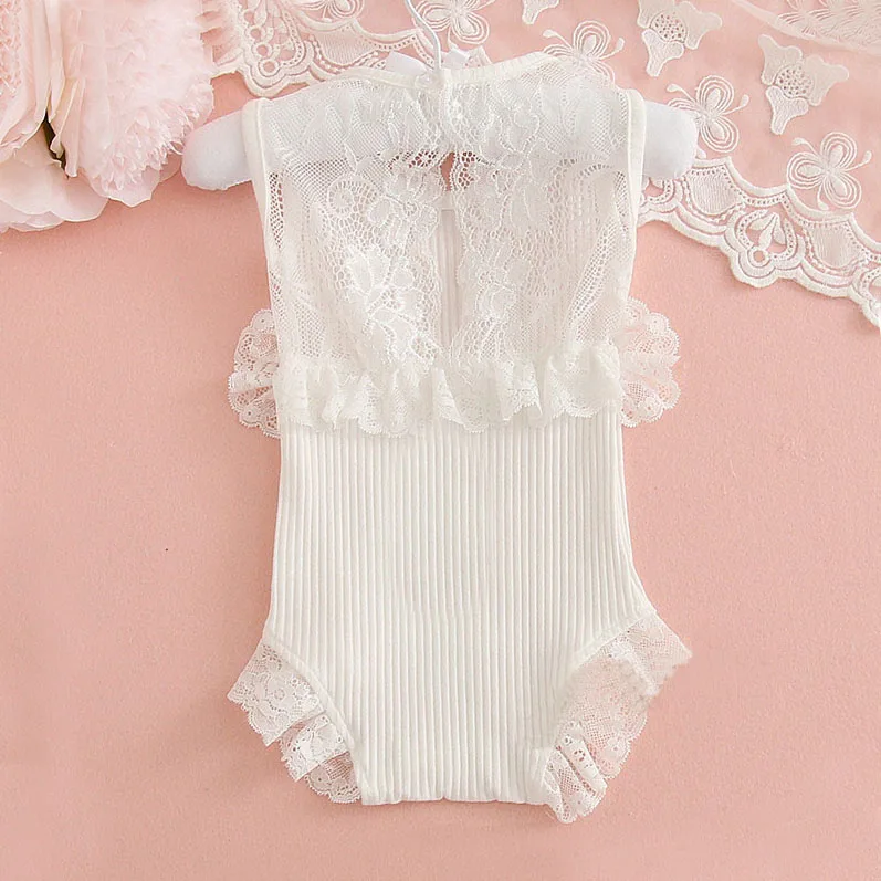 white lace Одежда для маленьких девочек в Корейском стиле; Комбинезон для маленьких девочек; Одежда для новорожденных; Ropa De Bebe Mameluco Bebe; комбинезон для новорожденных; Детский комбинезон - Цвет: white lace