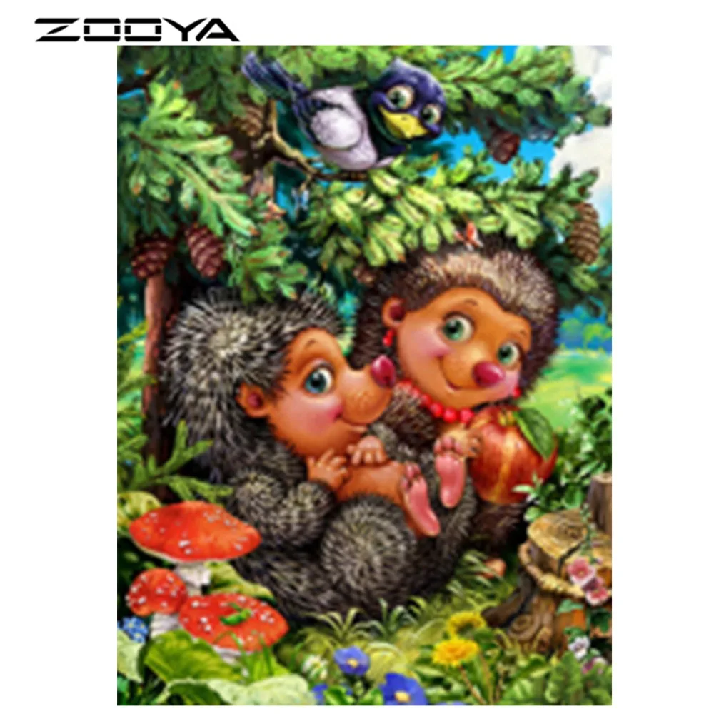 ZOOYA DIY Алмазная картина мультфильм Ежик вышивка крестиком узор с круглыми