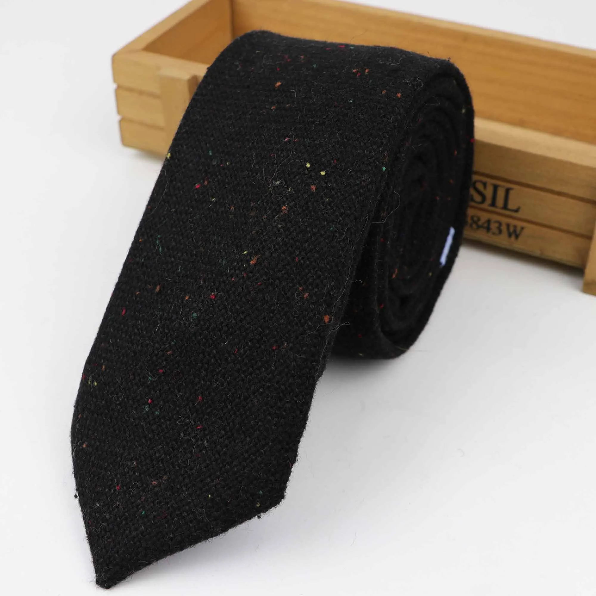 23 New Style Wool Viscose Tie 7cm Ties Fluffy Solid Color Corbata Slim Striped Necktie Cravat Clothing Accessories Warm Dot Ties - Цвет: 23