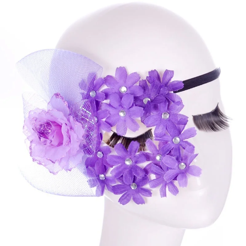 1 pcs Trendy Sexy Retro Elegant Purple Lace Flower Eye Mask Masquerade Ball Carnival Fancy Dress | Дом и сад