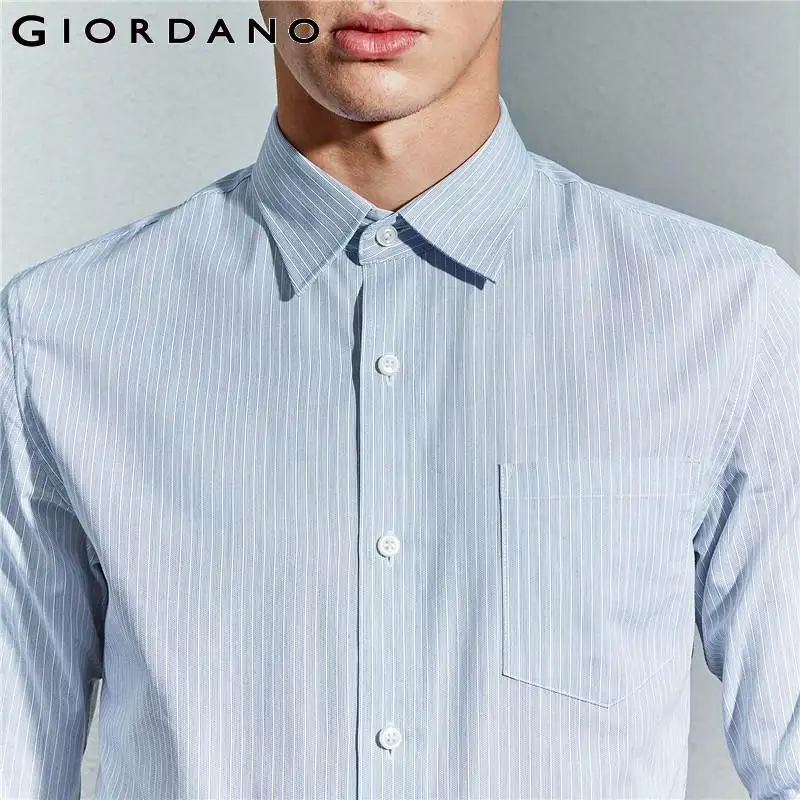 Giordano Мужская Повседневная рубашка Брендовые мужские рубашки с длинным рукавом |