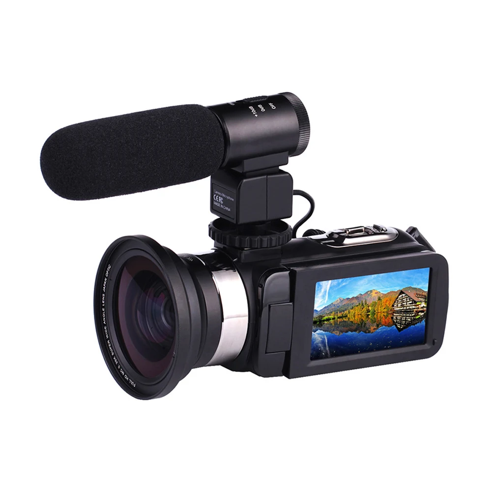 4K WiFi Ultra HD 1080P Цифровая видеокамера DV с объективом + микрофон Прямая