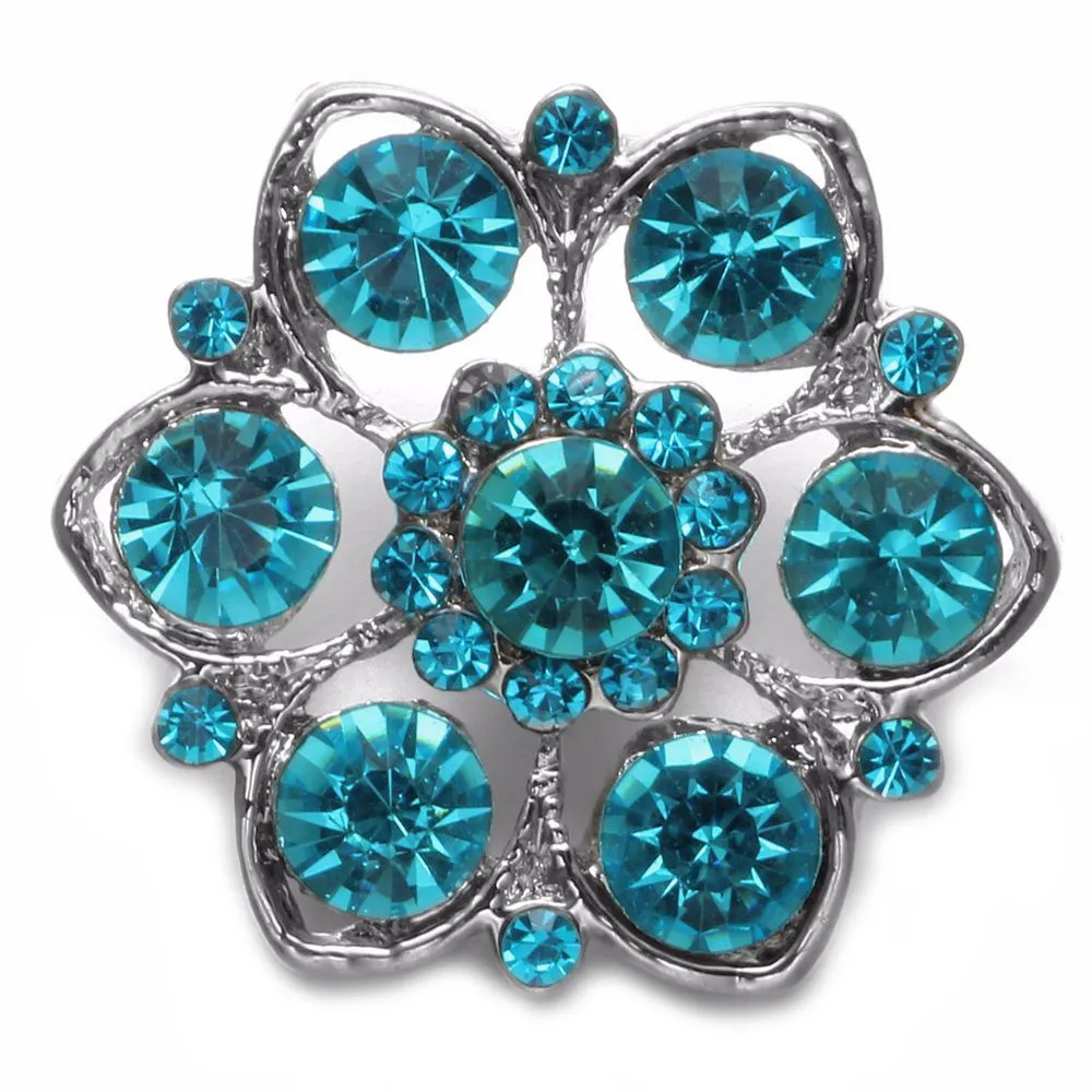 5 цветов цветок Форма со стразами Стиль металла Талисманы 18 мм кнопки украшения