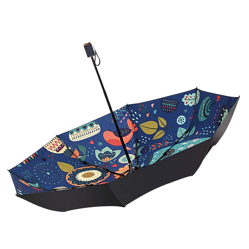 

Wind and Rain Resistant Folding Creative Cartoon Tri-Fold Umbrella Fashion Strong Windproof UV Rain Cat Umbrellas