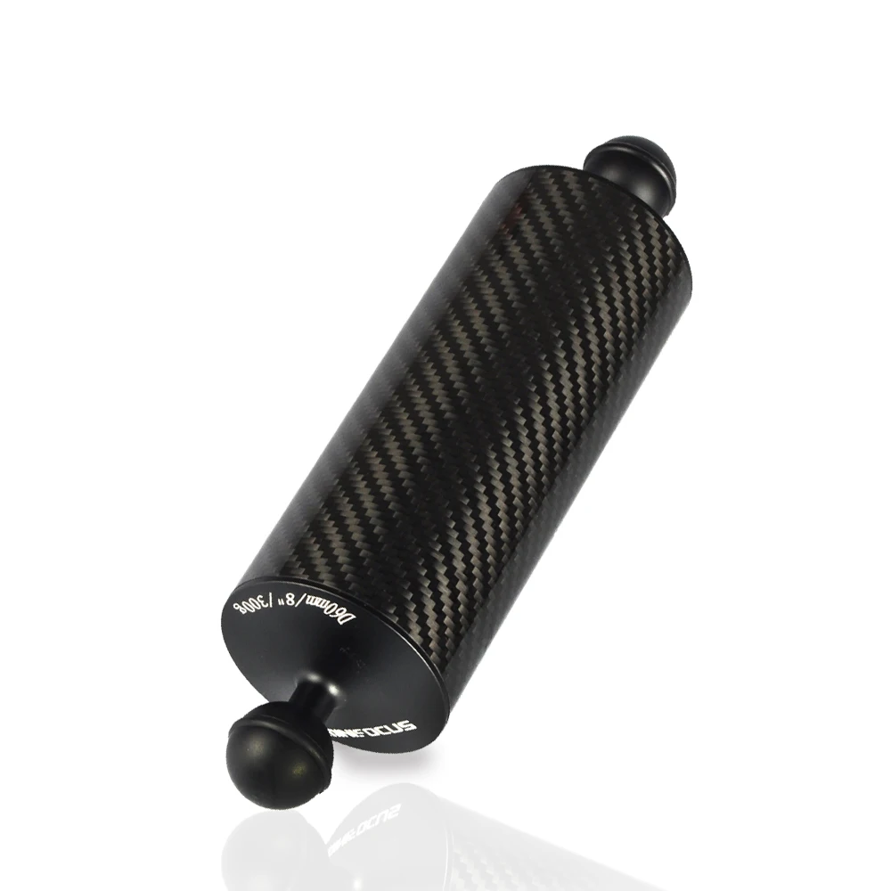 

MINIFOCUS 4PCS D60mm Carbon Fiber Underwater Float Arm Double Ball Buoyancy for Diving Tray Video Light/Strobe Floating System