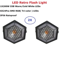 led par 200w cob leds flat par light led retro flash light with 6x24pcs smd 5050 leds dj lighting party weeding laser projector