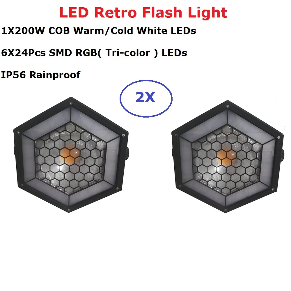 LED Par 200 Вт COB светодиоды плоский свет Ретро вспышка с 6X24Pcs SMD 5050 Dj освещение