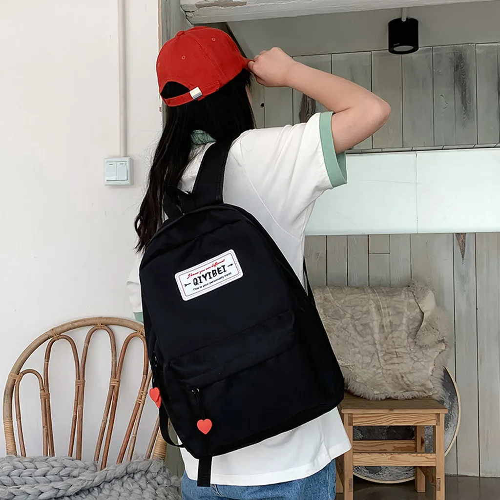 Модный женский нейлоновый милый однотонный рюкзак большой емкости Студенческая