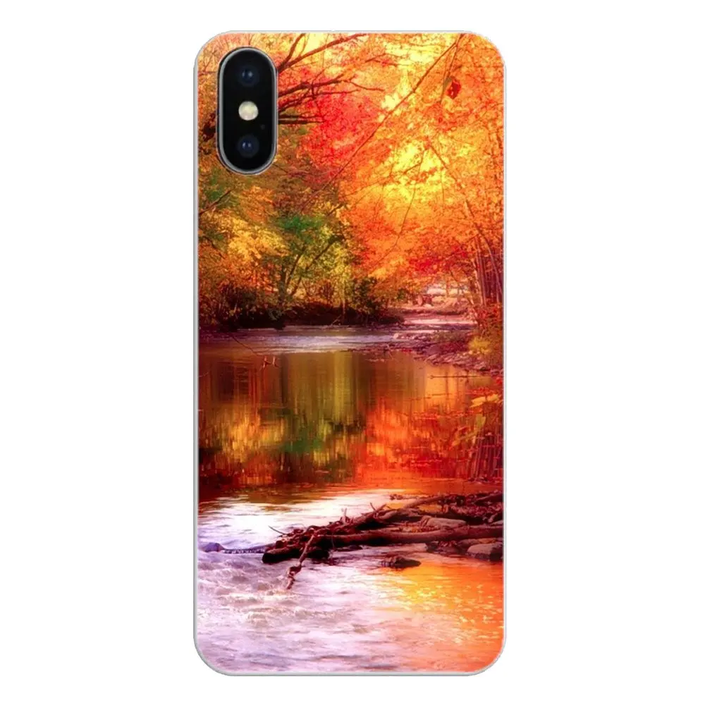 Для iPhone XS Max XR X 4 4S 5 5S 5C SE 6 6S 7 8 Plus Samsung Galaxy J1 J3 J5 J7 A3 A5 красивый Осенний силиконовый