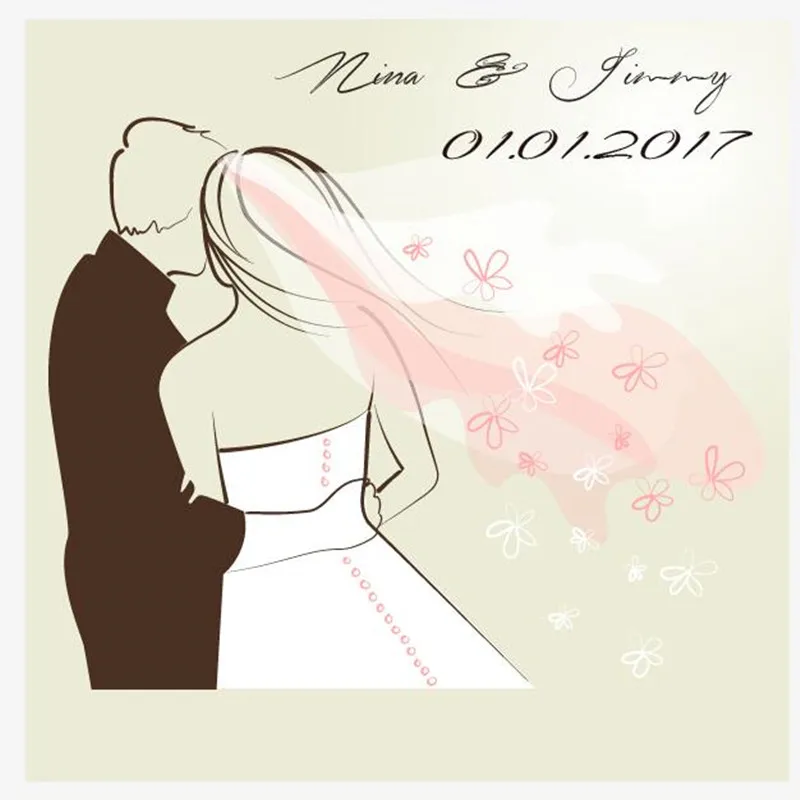 100pcs Personalized Wedding Favor Tag Gift Tags Bridal Shower Self-Adhesive Stickers Paper Sticker Decoration | Дом и сад