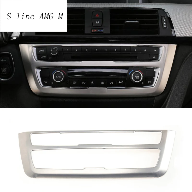 

Car Styling Air Conditioning CD Panel Decorative Cover Trim Auto Interior Accessories metal Stickers for BMW F30 F34 3 series GT