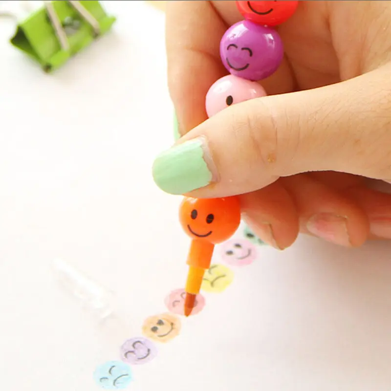 Креативная ручка с сахарным покрытием Haw Cartoon Smiley Graffiti, 7 цветов, карандаш из воска
