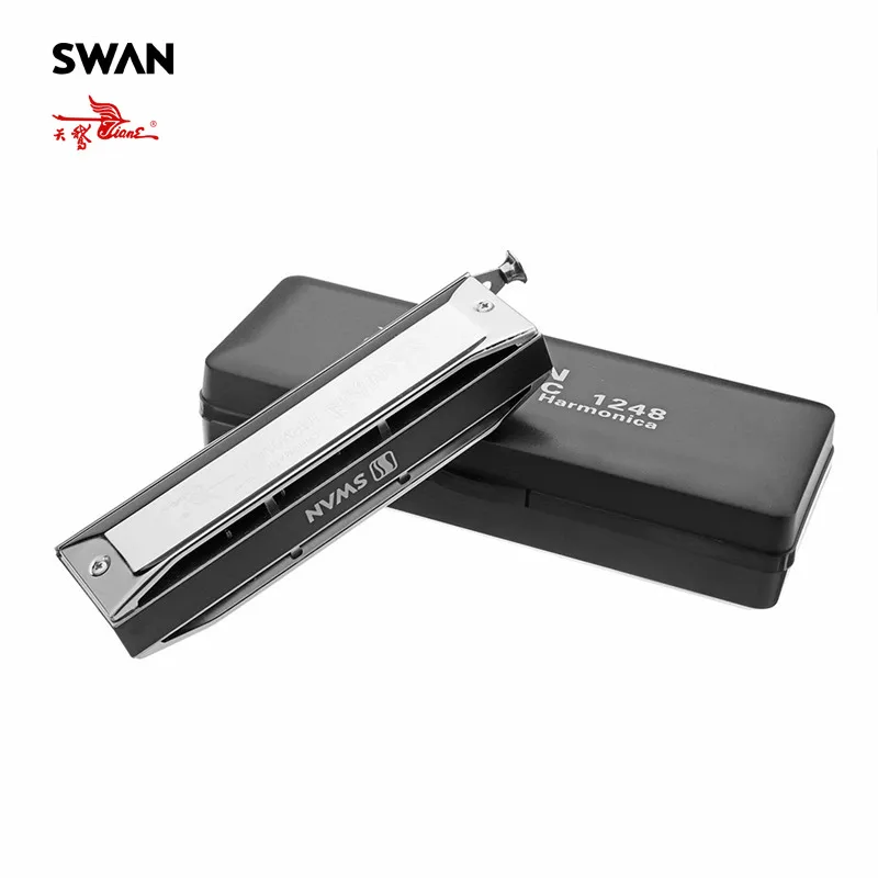 Высококачественная Хроматическая гармоника в виде лебедя с 12 отверстиями 48