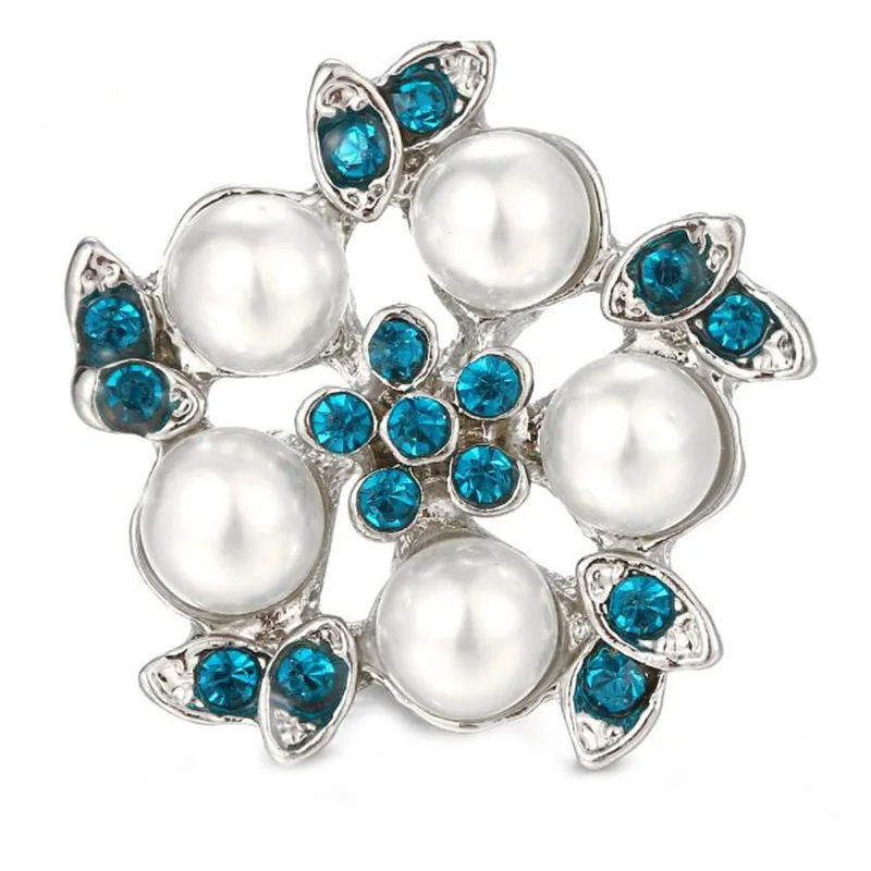 

10pcs/lot New Snap Jewelry Flower Snap Buttons with Rhinestone Metal Snap fit 18mm Snap Button Bracelet Accessory